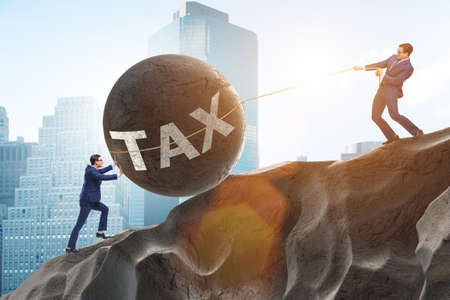 Business concept of tax payments burdenの写真素材
