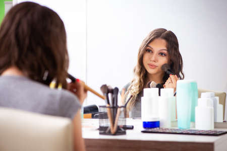 Young woman in the beauty salonの写真素材
