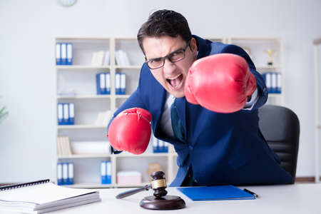 Lawyer working in his officeの写真素材