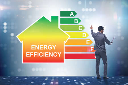 Businessman in energy efficiency conceptの写真素材