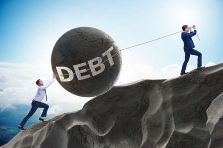 Business concept of debt and borrowingの写真素材