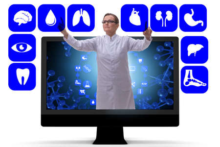 Telehealth concept with doctor doing remote check-up