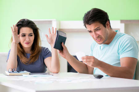 Young family struggling with personal finance