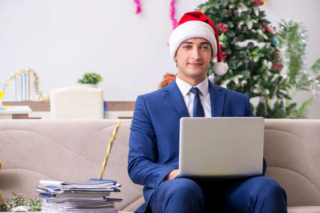 Busy employee working from homeの写真素材