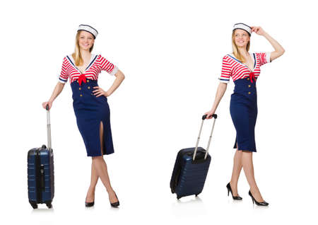 Travelling tourism concept isolated on whiteの写真素材