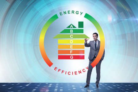 Businessman in energy efficiency conceptの写真素材