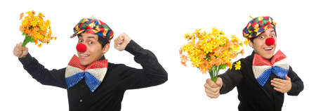 Funny clown isolated on whiteの写真素材
