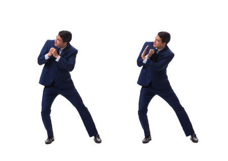 Young businessman isolated on whiteの写真素材