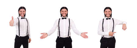 Young gentleman isolated on whiteの写真素材