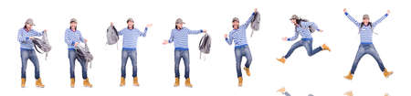 Young student isolated on the white background