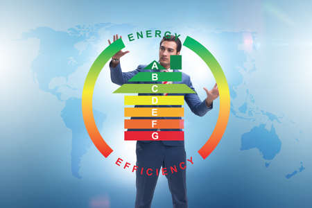 Businessman in energy efficiency conceptの写真素材