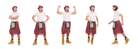 Happy Scotsman isolated on white