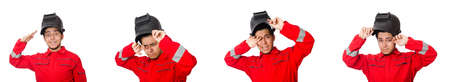 Funny welder isolated on white