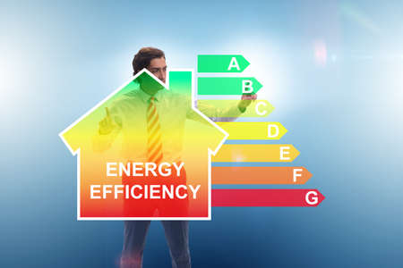 Businessman in energy efficiency concept