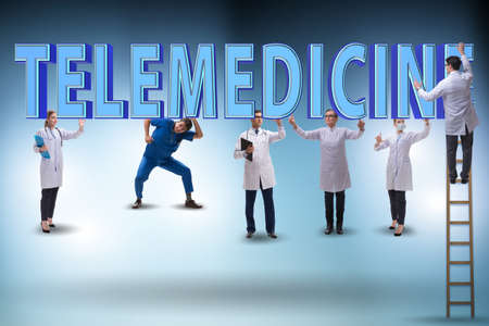 Telehealth concept with doctor doing remote check-up