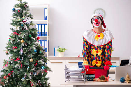 Funny clown in Christmas celebration conceptの写真素材