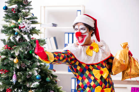 Funny clown in Christmas celebration conceptの写真素材