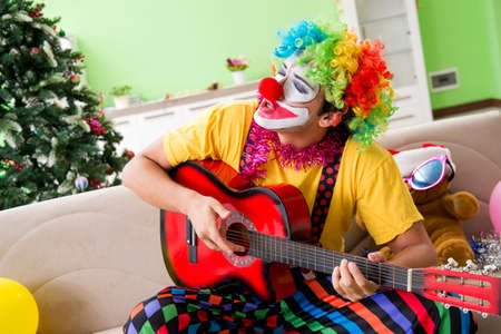 Funny clown in Christmas celebration conceptの写真素材