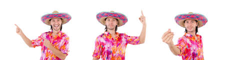 Funny mexican with sombrero hatの写真素材