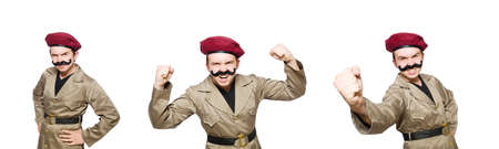 Funny soldier in military conceptの写真素材