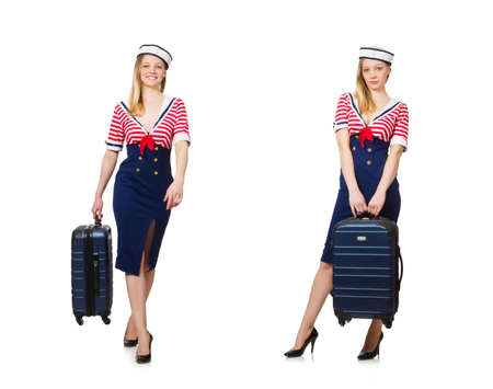 Travelling tourism concept isolated on whiteの写真素材