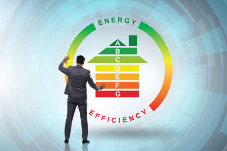 Businessman in energy efficiency conceptの写真素材