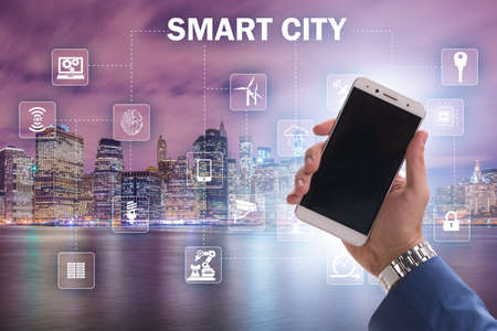 Smart city in innovation conceptの写真素材