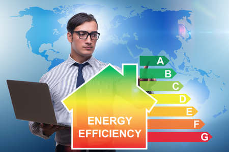 Businessman in energy efficiency conceptの写真素材