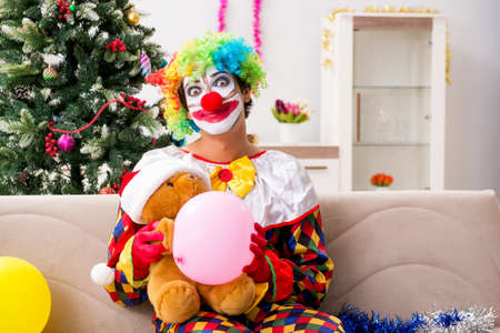 Funny clown in Christmas celebration conceptの写真素材