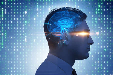 Artificial intelligence concept with man