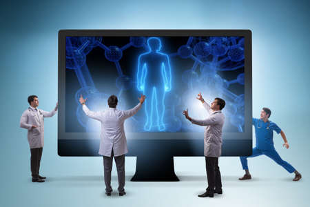 Telehealth concept with doctor doing remote check-up