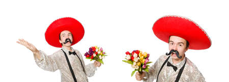 Funny mexican with sombrero hatの写真素材