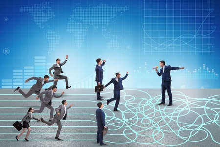 Business people in uncertainty conceptの写真素材