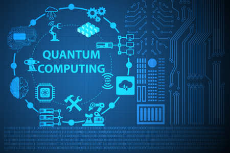 Quantum computing as modern technology conceptの写真素材