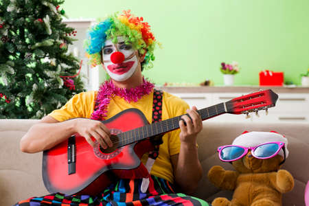 Funny clown in Christmas celebration conceptの写真素材