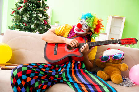 Funny clown in Christmas celebration conceptの写真素材