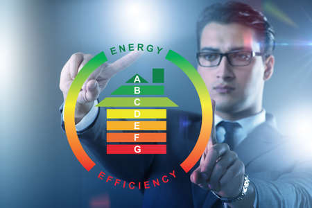 Businessman in energy efficiency concept