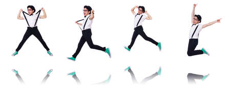 Funny man isolated on the white