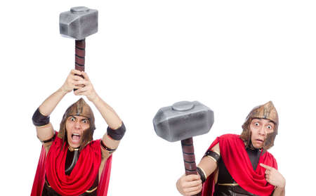 Gladiator isolated on whiteの写真素材