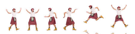 Funny scotsman isolated on whiteの写真素材