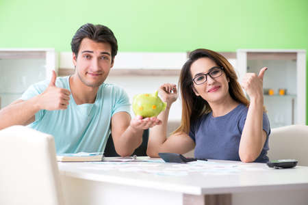 Young family struggling with personal financeの写真素材