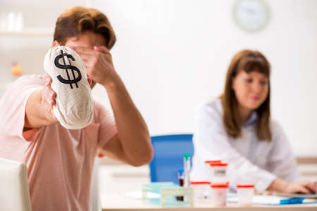 Male sperm donor visiting clinicの写真素材