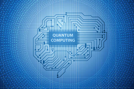 Quantum computing as modern technology conceptの写真素材