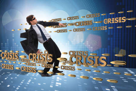 Business concept of crisis and recession