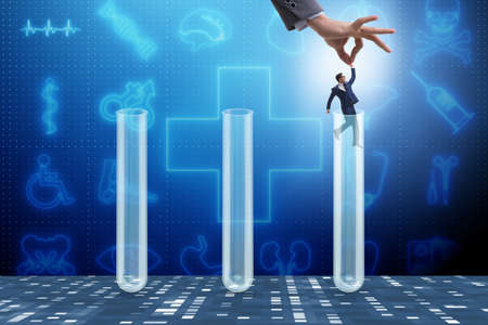 Artificial intelligence concept with businessman out of tubeの写真素材