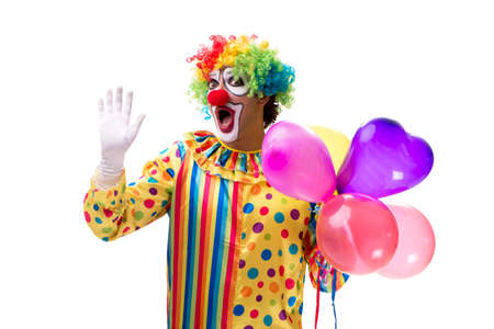 Funny clown isolated on white background