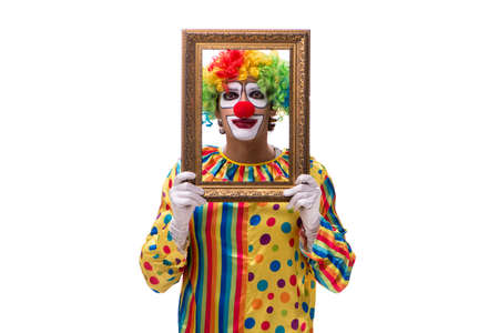 Funny clown isolated on white backgroundの写真素材