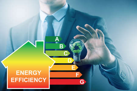 Businessman in energy efficiency concept