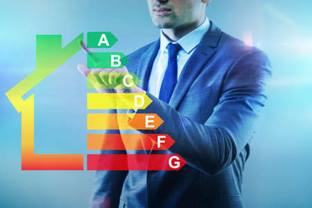 Businessman in energy efficiency conceptの写真素材