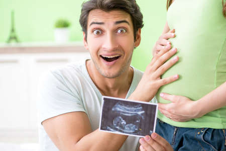 Young family finding out about pregnancy